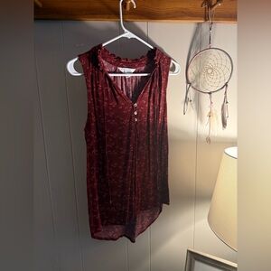 Market & Spruce Burgundy Sleeveless Blouse